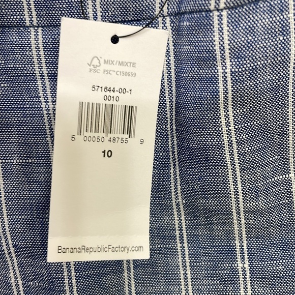 NWT Banana Republic blue striped belted dress - Picture 8 of 12